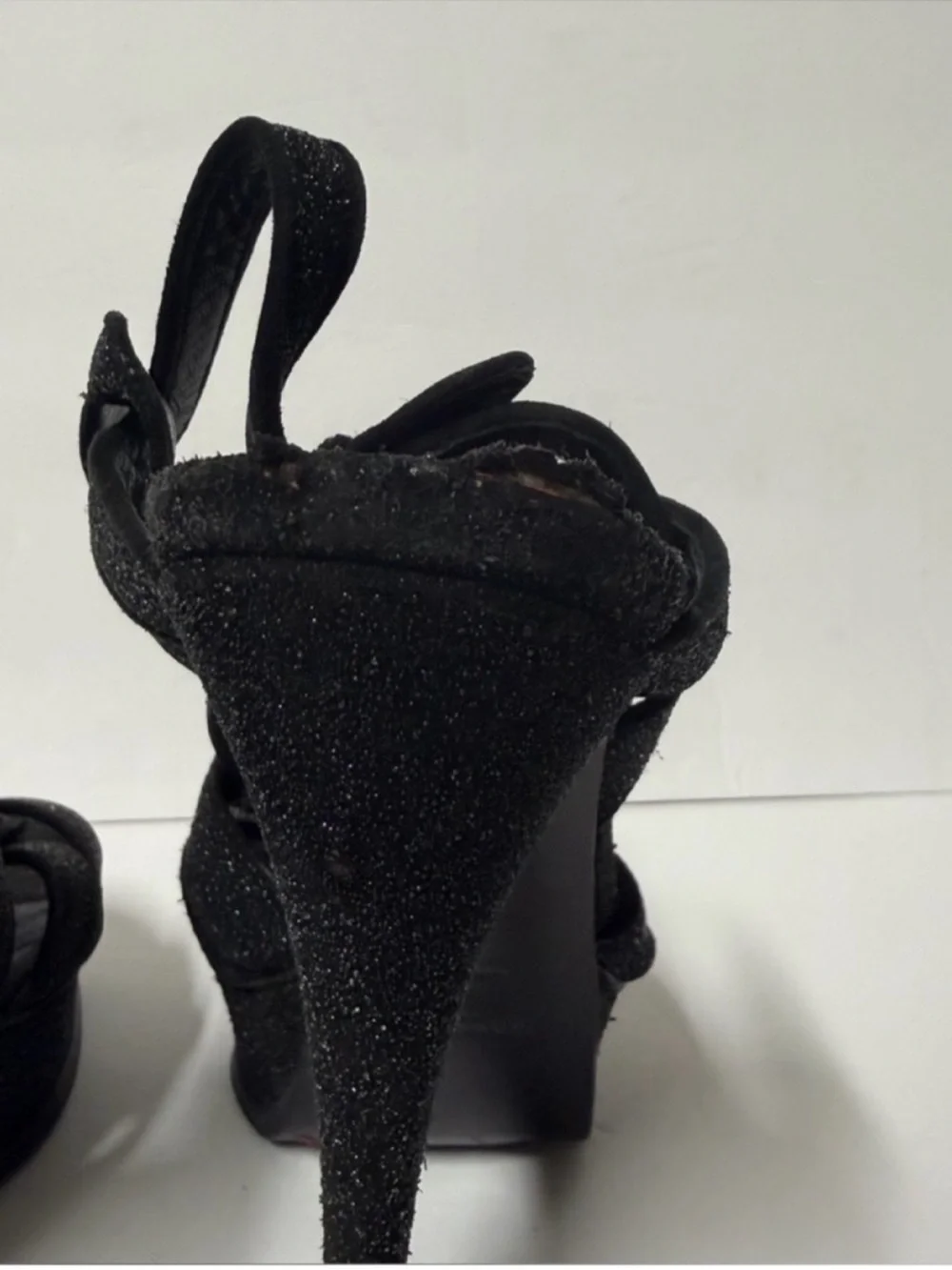 Saint Laurent Tribute 105 Platform Sandals Calfskin Black size 39.5